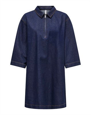 ONLMiles 3/4 Denim Kjole - Dark Blue Denim 